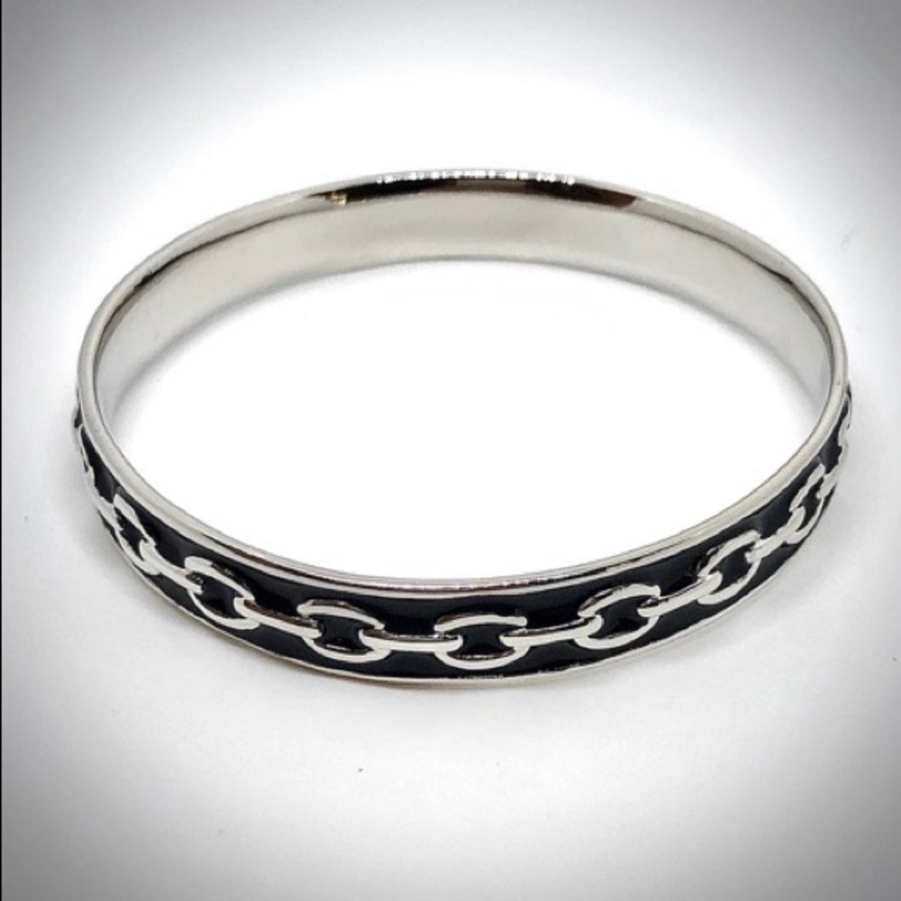 Enamel Chain Bangle Bracelet